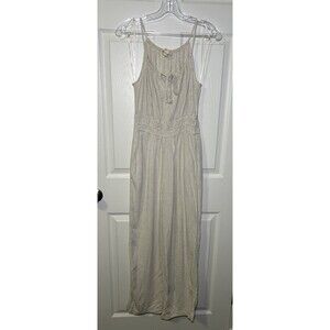 Monteau Los Angeles Thin Strap Lightweight Jumpsuit Light Beige Size Medium
